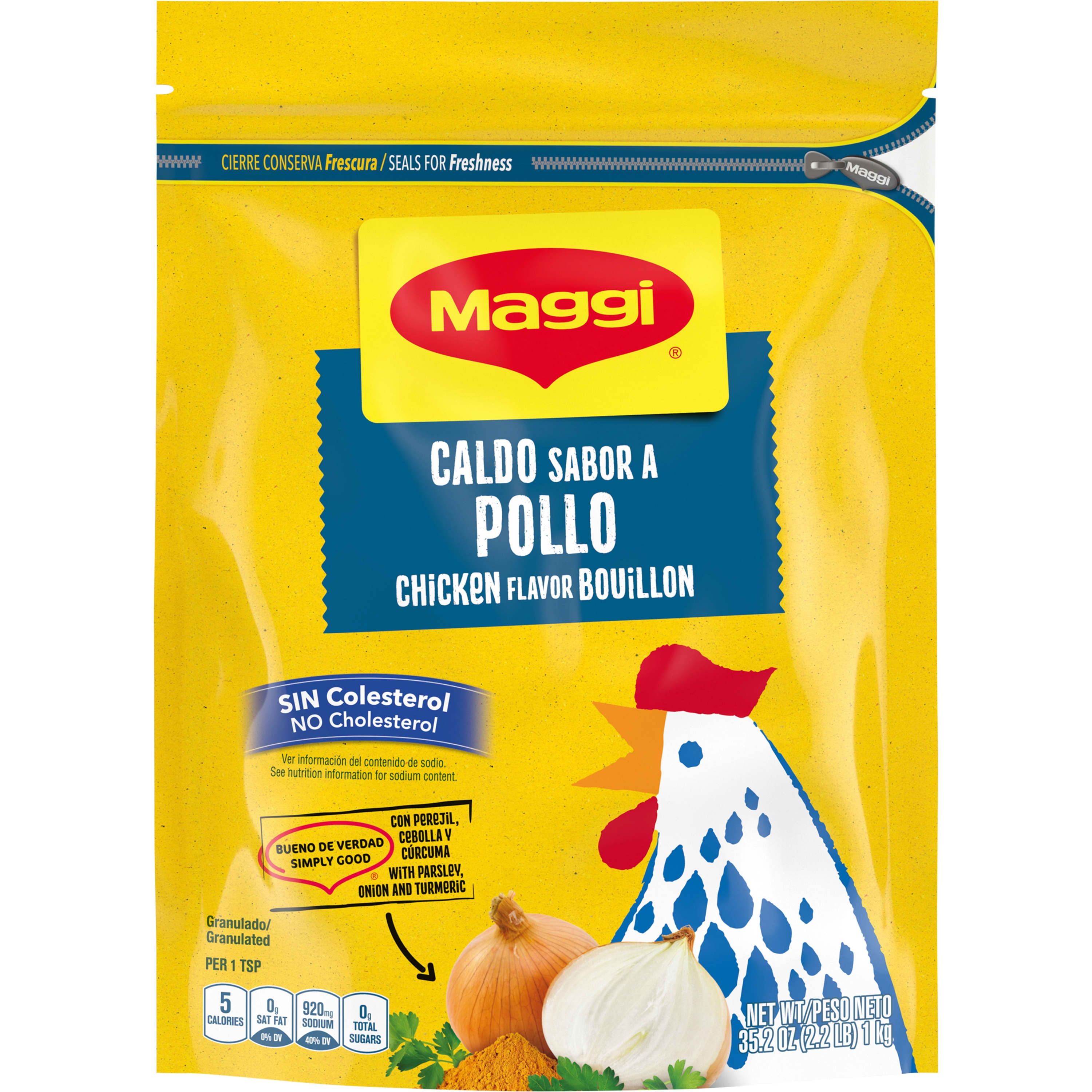 Maggi Granulated Chicken Flavor Bouillon, No Cholesterol, 35.2 oz