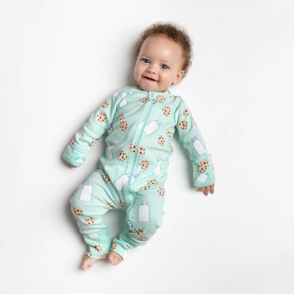 M+A by Monica + Andy Organic Cotton Baby Gender Neutral Long Sleeve Baby One-Piece Pajama, Sizes Newborn - 12 Months
