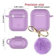thumbnail image 4 of Airpods Silicone Case fur Ball for Airpods 2nd, Tekcoo Protective Portable Silicone Cover Skin for Airpods 2 [Front LED Visible] Accessories w/ Golden Keychain - Purple, 4 of 7