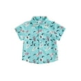 thumbnail image 2 of Aojekbee Kids Baby Boy Button down Shirt Western Cow Head Print Short Sleeve Tops Casual T-Shirts for Toddler Summer Clothes, 2 of 10