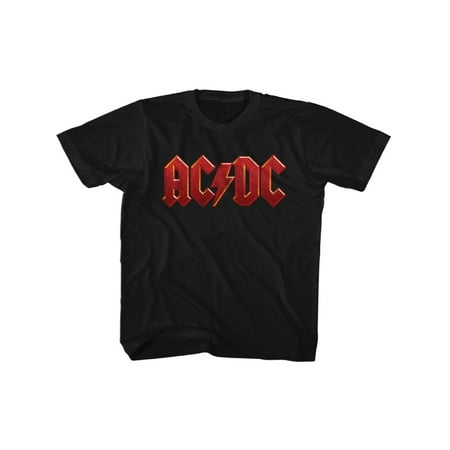 AC/DC Hard Rock Band Music Group Red Distressed Logo Big Boys Youth T ...