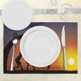 thumbnail image 3 of Ambesonne Teen Room Place Mats Set of 4, Boys Play Basketball, Standard Size, Dark Coral Black Yellow, 3 of 6