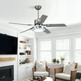 thumbnail image 6 of 42" Stainless Steel Ceiling Fan with LED Light - Industrial 5 Blade Fan Chandelier, 5000 CFM Quiet Motor, 3 Color Temperatures & Remote Control, Adjustable Downrod,for Kitchen/Living Room, 6 of 9