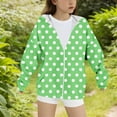 thumbnail image 4 of KyCheLot Lightweight Jacket for Girls Loose Polka Dot Print Long Sleeve Zip up Fall Sweatshirts with Pockets 6-15Years, 4 of 4