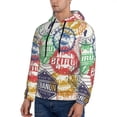 thumbnail image 3 of Daiia Travel Stamp for Men's Fashion Hoodies & Sweatshirts with Kangaroo Pocket Hooded Sweatshirt Breathable & Moisture Wicking-3X-Large, 3 of 7