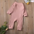 thumbnail image 4 of Newborn Baby Boy Girl Romper Clothes Infant Solid Ribbed Onesie Bodysuit Jumpsuit Outfits, 4 of 7