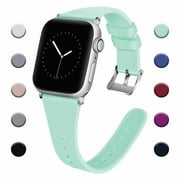 iGK Compatible Apple Watch Band 38mm 40mm 42mm 44mm Women Men, Soft Silicone Sport Replacement Bands Waterproof Durable Strap Compatible for iWatch Apple Watch Series 7/6/5/4/3/2/1SE
