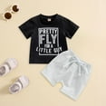 thumbnail image 2 of Hessimy Toddler Boy Summer Clothes Short Sleeve T Shirt Top Casual Shorts Set Cute Infant Shorts Set, Infant Friendly（Grey,6-12 Months), 2 of 6