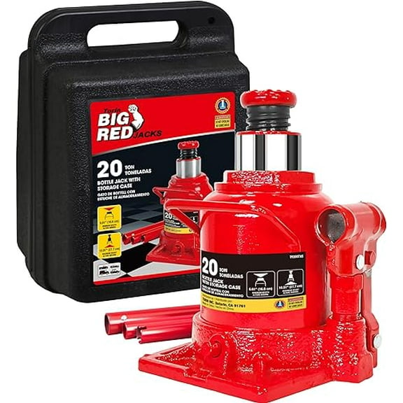 Big Red Hydraulic Bottle Jack with Carrying Case, 20 Ton (40,000 lb) Capacity,T92007S