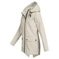 thumbnail image 4 of Women Solid Color Coat Long Sleeve Cardigan Warm Winter Overcoat Button Down Overcoat Windproof Outer Coat Fluffy Jacket, 4 of 5