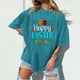thumbnail image 2 of Blusa informal de manga corta con cuello redondo y estampado de Pascua para mujer Pompotops  hfajkhk128280, 2 of 4