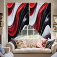 thumbnail image 2 of Abstract Gradient Stitching Swag Curtain Valance for Windows, Black Gary Red Water Ripple Window Treatments Short Swag Topper for Kitchen Windows Bathroom Bedroom, 36"x36", 2 of 8