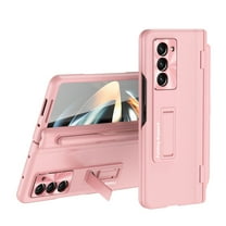 Dteck for Samsung Galaxy Z Fold 5 Case with Magnetic Hinge Protection S Pen Holder Built-in Screen Protector Adjustable Stand, Camera Protection & Luxury Shockproof Thin Hard PC Cover, Pink