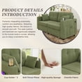 thumbnail image 3 of Leumius 68" Modern Sectional Sofa,3 Seater Sofa with USB Charging,Storage Chaise & Cup Holder,Chenille Sofa Couch for Living Room,Apartment,Olive, 3 of 8