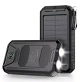 thumbnail image 1 of Cargador portátil con batería solar de 20000 mAh, resistente al agua, con panel solar, linternas LED y brújula para teléfonos móviles, tabletas y dispositivos electrónicos., 1 of 8