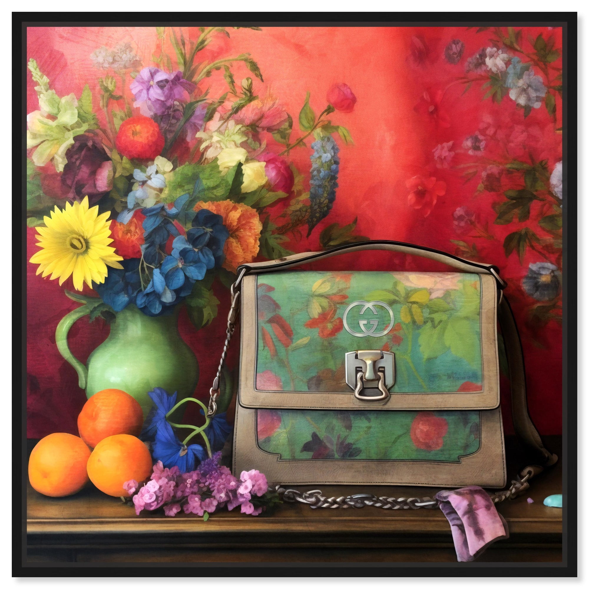 A Feast For Glam Canvas Vintage Fashion Wall Art by Art Remedy, Black Frame, 12" x 12"