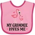 thumbnail image 3 of Inktastic Grammie Loves Me Girl Flamingo Girls Baby Bib, 3 of 4