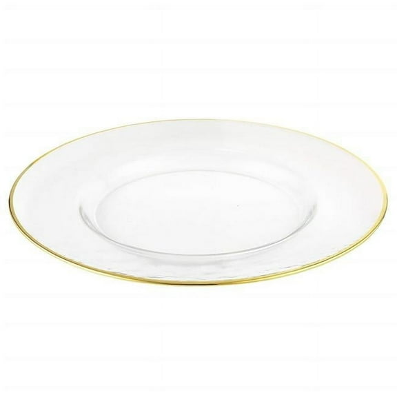 Leeber Limited Heim Concept 13-inch Gold Rim Glass Chargers (Set of 4)