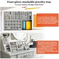 thumbnail image 5 of BUZIFU 4 PCS Jewellery Drawer Organiser Stackable Jewelry Trays Velvet Jewelry Tray Multipurpose Jewelry Display Trays Jewellery Drawer Insert for Earring Necklace Bracelet Ring (Grey), 5 of 9
