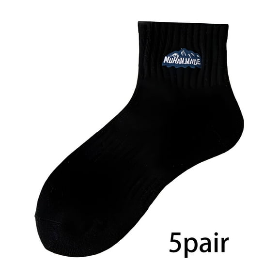 TELOLY 5Pairs Mens Ankle Socks9-13Mens Ankle Socks Size 9-11 Men's Socks ,Black