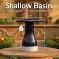 thumbnail image 6 of Sunnydaze Duo-Tone Freestanding Ceramic Outdoor Bird Bath, UV-Resistant Midnight Blue Finish, 6 of 13