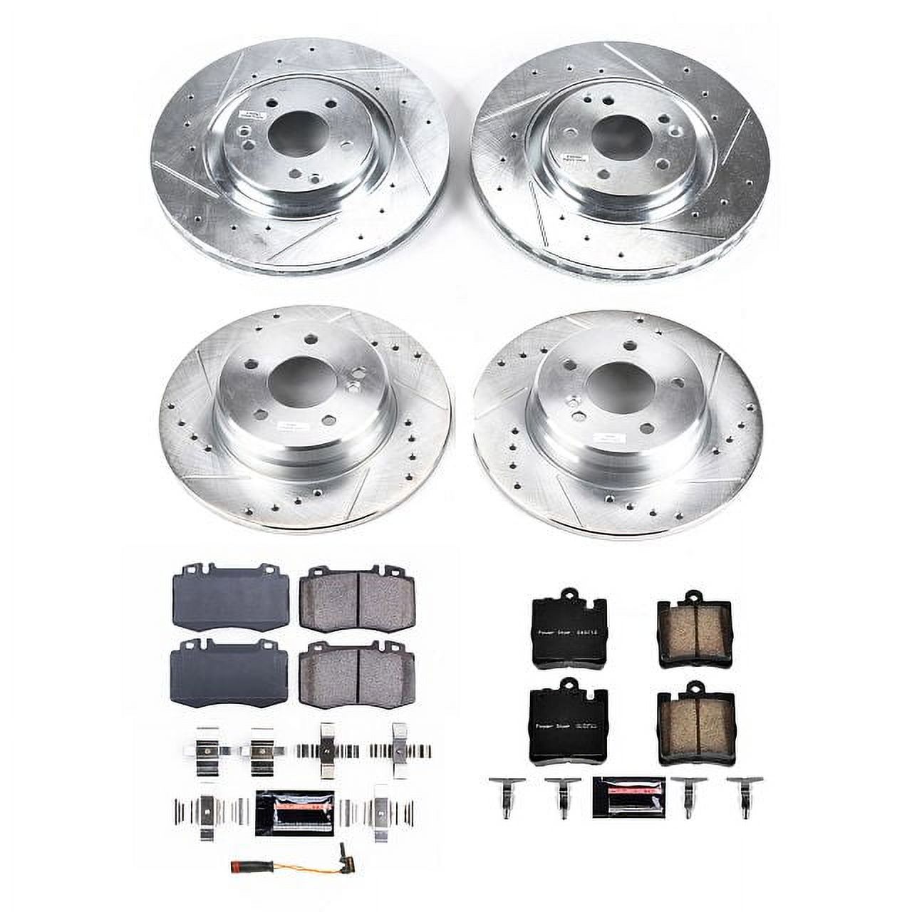 PowerStop Front and Rear Z23 Evolution Sport Carbon-Fiber Ceramic Brake Pad and Drilled & Slotted Rotor Kit Fits: MERCEDES-BENZ Select Models K8913