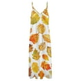 thumbnail image 4 of Autumn Harvest Maple Leaves Thanksgiving Sleeveless Dress Woman Fashion Long Dresses Women's Summer Suit Dress Summer 2025 Women, 4 of 7