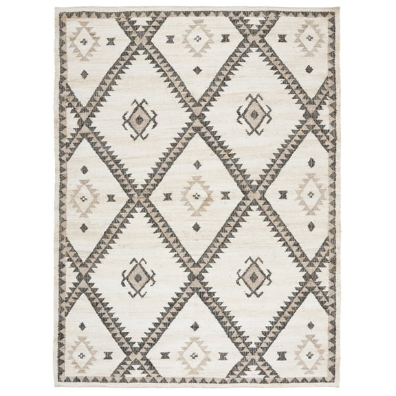 SAFAVIEH Kilim Aindreas Tribal Area Rug, Ivory/Black, 9' x 12'