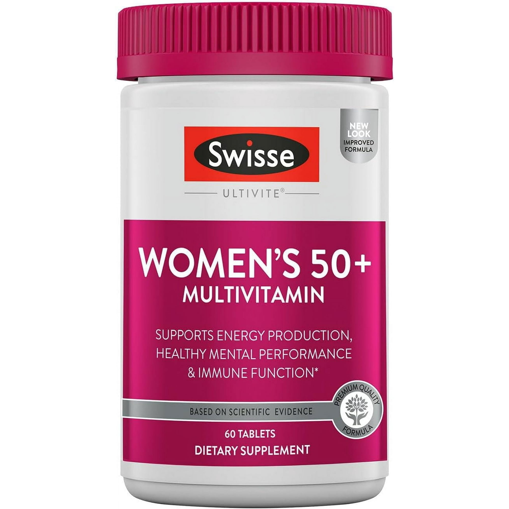 Swisse Women's 50+ Multivitamin, for Overall Wellbeing, 60 Tablets