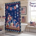 thumbnail image 5 of Independence Day Shower Curtain, 72" x 84", Retro Red Blue USA Flag Floral Star Dark Blue Waterproof Bathroom Curtain Washable Shower Curtain Set with 12 Hooks, 5 of 9