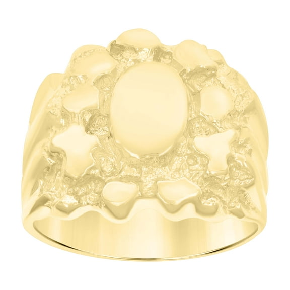 10kt 10k Yellow Gold Mens Nugget Fashion Ring