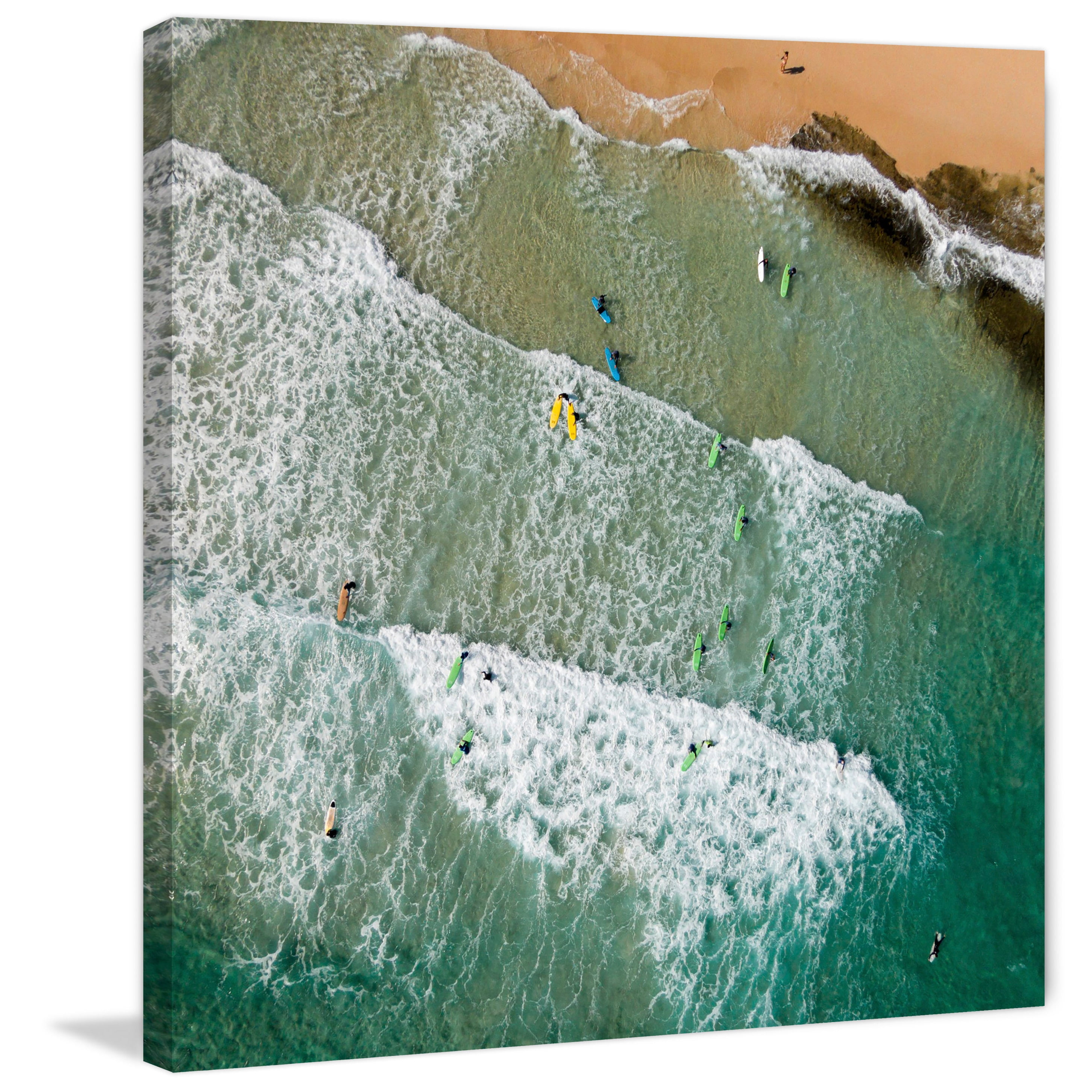 Marmont Hill "Headed for the Surf" by Karolis Janulis Painting Print on Wrapped Canvas