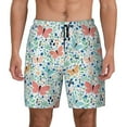 thumbnail image 2 of Picia Butterflies pattern Mens Swim Trunks with Compression Liner Stretch Beach Shorts Quick Dry with Zipper Pockets No-Chafing Board Shorts-Medium, 2 of 9