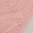 thumbnail image 2 of NTBAY Natural Cable Knit Baby Blanket, Soft and Cooling Touch Toddler Blanket, 30 x 40 Inches, Pink, 2 of 5