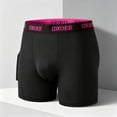 thumbnail image 2 of Yyeselk Mens Long Leg Athletic Boxer Briefs with Side Pockets Anti-Chafing Breathable Comfy Underwear Pink L, 2 of 5