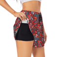 thumbnail image 1 of Balery Fire Sign Pantalones cortos deportivos para mujer con forro y dos bolsillos, elásticos, para entrenamiento, gimnasio, yoga-Small, 1 of 7