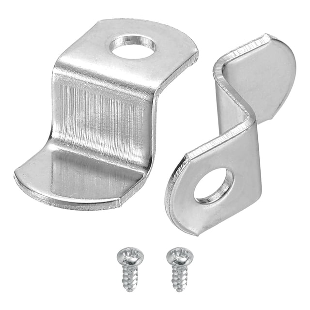 Uxcell 20Pcs 3/8" Clips de lienzo con offset para enmarcar imágenes y espejos con 1 agujero Plata