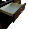 thumbnail image 3 of 61 in. Double Wooden Vanity Walnut Black White Quartz Round Sink, 3 of 22