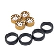 thumbnail image 1 of Vogacara Llantas de Metal de 8 piezas, neumáticos de deriva compatibles con ruedas de mejora de coche RC de Metal y piel de neumáticos Kits de construcción modelo Oro, 1 of 6