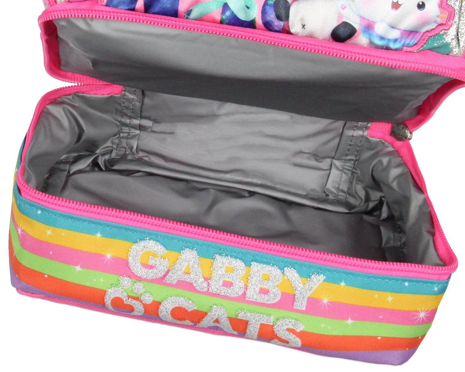 Gabby's Dollhouse Lunch Box 3D Gabby and Cats Dual-Compartment Insulated Lunch Bag Cooler 9"