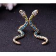 thumbnail image 1 of Taian 1 par de pendientes de tuerca desmontables de serpiente de diamante de cristal colorido con personalidad Retro de oto?o e invierno ZefeiWu 8390605382345, 1 of 1