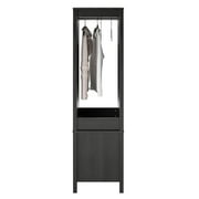 Ameriwood Home Wimberly Wardrobe with Mirror, Black Oak