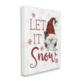 thumbnail image 3 of Let It Snow Winter Sentiment Red Snowflakes Gnome Inspirational Graphic Art Gallery-Wrapped Canvas Print Wall Art, 3 of 7