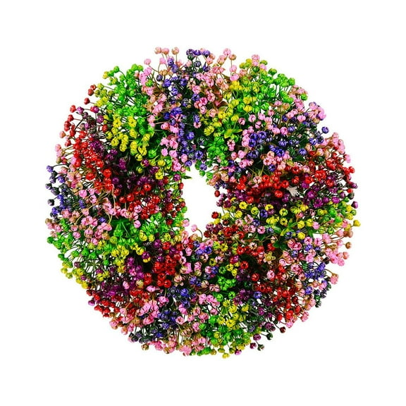 CASAFUN Artificial Christmas Wreath Garland for Front Door Window , Flocked Xmas Door Wreath Christmas Decoration for Outdoor Fall Winter
