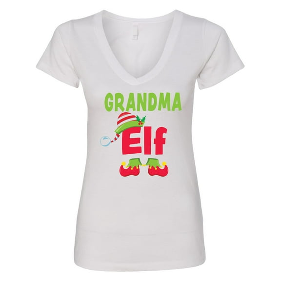 Inktastic Christmas Grandma Elf Women's V-Neck T-Shirt