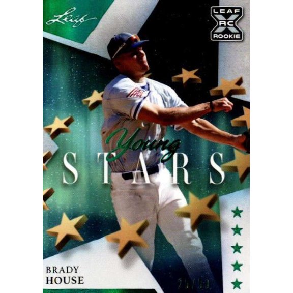 Collectible 2021 Leaf Young Stars Multi-Sport Emerald #22 Brady House XRC RC Rookie /50 Trading Card