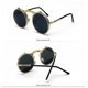 thumbnail image 2 of Gafas de sol retro de metal estilo steampunk con montura redonda y diseño abatible, gafas de sol modernas para hombre y mujer, 2 of 2