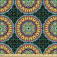thumbnail image 2 of Ambesonne Abstract Fabric by the Yard Upholstery, Colorful Mandala Motifs, 10 Yards, Charcoal Grey and Multicolor, 2 of 5
