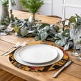 thumbnail image 3 of Round Woven Placemats set of 8, Black African Women Washable&Heat Resistant Plastic Wipeable Placemats for Round Table Animal Giraffe Elephant Kitchen Dining Table Decor, 13in, Burnt Orange, 3 of 9