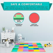 ProSource 36-Piece Foam Puzzle Mat, Kids Foam Play Mat, Homeschool Room Essentials, 6' x 6'